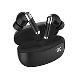 明誠 ワイヤレスイヤホン Bluetooth 5.4 イヤホン カナル型 小型軽量 自動ペアリング ANCノイズキャンセリング HiFi音質 13mmドライバー クリア通話 マイク付き 最大25時間再生 片耳/両耳 左右分離式 LEDディスプレイ表示 ランニング/スポーツ/通勤通学（ブラック）