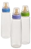Gerber First Essential Clear View Plastic Nurser With Latex Nipple, BPA Free, Assorted Colors, 3 Pac