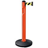 スガツネ工業 屋外用ベルトパーティション 支柱:オレンジ ベルト:イエロー/ブラック ベース:注水タイプ 80-5000-OR-SF