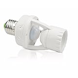 センサー付ソケットアダプター スマートE26口金 LEDランプベースホルダーライトコントロールスイッチ付き110V-240V 60W PIR誘導赤外線モーションセンサーバルブアダプタ