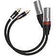 Khadas デュアルRCA-デュアルXLRケーブルアダプター オス-オスケーブル，バランスL/R RCA-XLR3フォノプラグケーブル、左右のテープアウトコード、ミキサー、スタジオモニター、ステレオHiFiサブウーファースピーカー、Tone2Pro