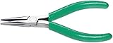 Xcelite LN54V Diagonal Thin Long Nose Plier with Green Cushion Grip Handle, Serrated Jaw, 5 Length, 