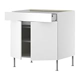 IKEA(イケア) FAKTUM アブストラクト ホワイト 80 cm 09833318 ベースキャビネット/ 棚板/引き出し/扉2枚付、アブストラクト ホワイト