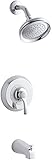 KOHLER K-T12007-4E-CP Fairfax Rite-Temp Pressure-Balancing Bath and Shower Faucet Trim, Valve Not In