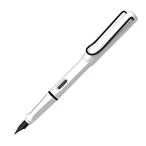 LAMY ラミー 万年筆 F 細字 サファリ ホワイト ブラッククリップ L19WTRB-F 両用式 限定 正規輸入品