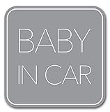 ベビーインカー マグネット【 シンプルデザイン 】Baby in car 赤ちゃん乗っています Baby On Board ステッカー サイン シンプル グレー (マグネット)