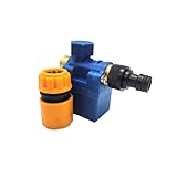 UTST 電磁弁 12V ソレノイドバルブ 電磁バルブ ホースニップル ホース コネクター ホース ジョイント (12V青＋ｺﾈｸﾀ2種)