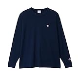 [チャンピオン] 長袖Tシャツ 長袖 丸首 綿100％ ワンポイントロゴ リラックスフィット ドロップショルダー ロングスリーブTシャツ メンズ C8-A409Z ネイビー