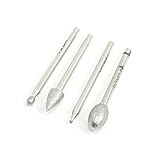 uxcell 軸付砥石　ダイヤモンド砥石　ダイヤモンドバー　研削 研磨 工具 アルミ合金 ダイヤモンド粒子素材 シルバートーン 4個入り