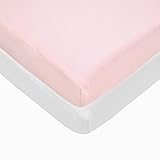 Pindaboo Pack N Play Playard Fitted Sheet, Pink & White by Pindaboo