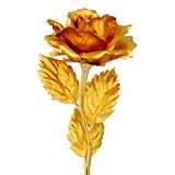 高級感溢れるインテリア 造花 24K 金箔のバラ (満開)