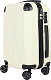 [BASILO] 059 スーツケース キャリーバッグ キャリーケース かわいい おしゃれ ファスナータイプ 軽量 TSA ダイヤル ダブルキャスター Sサイズ 機内持込/Mサイズ コロナ 入院 療養 059/Mサイズ, ミルクホワイト
