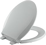 KOHLER K-4639-95 Cachet Quiet-Close with Grip-Tight Bumpers Round-front Toilet Seat, Ice Grey [並行輸入品