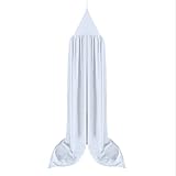 ベビーベッドキャノピーテント読書プレイテントキャノピー100%細かい綿ドーム子供ルームのベッドキャノピーバランステント子供のため子供-白い