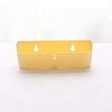 プラスチック製のリビングルームのバスルームの吸盤カップ吸盤カップハンガー靴スリッパ収納棚の青 (Color : Yellow)
