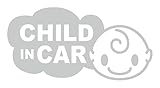 Sticker Shop Haru CHILD ＩＮ CARステッカー 雲型 ２０cm シルバー
