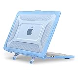 MOSISO 対応機種 MacBook Air ケース 13インチ M5 M4 M3 M2用 A3449 A3240 A3113 A2681 2026 2025-2022発売、ハニカムな柄 耐衝撃 TPU バンパードット ハードシェルカバー 折りたたみ式スタンド付き(ブラック)