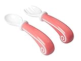 Badabulle Spoon and Fork (Coral) by Badabulle