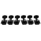 Musiclily L3+R3 ギター糸巻き ペグ カバードタイプ エレキギター/ アコースティックギター用 、 ブラック