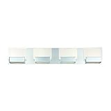 Eurofase Sonic Striatedエッチングガラス4 LED Bathbar仕上げ、29.5インチwide-model 31440 – 011、クロム