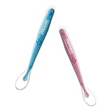 Fytoo Aibaolo　赤ちゃんスプーン 子供の食器ソフト シリコーン小スプーン　新生児のサプリメント用品ソフトヘッドスプーン (ピンク)