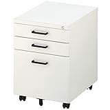 オフィスコム デスクワゴン サイドワゴン 3段 幅393×奥行547×高さ560mm ホワイト ハンドル付き OWS-3TW400H-WH
