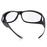 [TINHAO] ブルーライトカット オーバーグラス PCめがね テストカード付属 花粉・飛沫防止 保護メガネ 度付きメガネの上