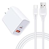 タイプC充電器 Android充電器 PD充電器 20W/3A 2ポートUSB Type Cケーブル 1.83m/1本 ChrisPow qc3.0アダプター アンドロイド充電器 USB Cコンセント 急速充電器 Type C USB充電器 Type C ACアダプター USB-C電源アダプタ OPPO Reno7A 5A,Aquos zero6 R6 sense6,Galaxy F52 S22 S21 A51 A52,Xperia 10 IV,Ace iii,Moto G52j,iPhone 13 12 11 XS SE3 SE2,iPad Pro/Air(ホワイト)