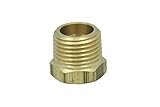 「ノーブランド品」鉛フリーの黄銅6角パイプ ブッシング 異径ユニオン フィッティング1/2" Male x 3/8"Female NPT 継手(25個入）