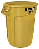 ラバーメイド(Rubbermaid) BRUTE 丸型コンテナ121.1 L (32ガロン)黄 フタ無し FG263200YEL