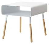 山崎実業 ローサイドテーブル プレーン ホワイト 約W35XD35XH35cm ビーズクッション ローベッド 4229