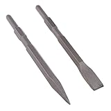 Sharplace 専門ケース付き　ロータリーハンマー　17mm　シルバー　六角シャンク　ポイントチゼル　フラットチゼル　高品質