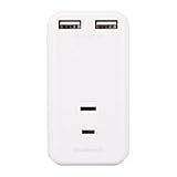 オウルテック マルチAC充電器 Smart IC搭載 Type-A 2ポート ACコンセント3口 急速充電 合計2.4A出力 折畳式プラグ iPhone Android対応 ホワイト OWL-ACUS2A3-WH