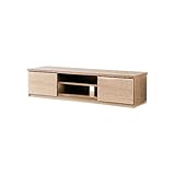 テレビ台 TV台 ローボード AVボード TVラック 伸縮 収納 引出し付き 鏡面仕上すっきり収納テレビボード (ナチュラルオーク（0326120）, 120cm)