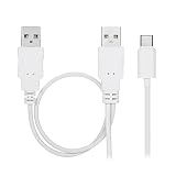 CYケーブル USB 3.1 Type C USB-C - デュアル A オス エクストラパワー データ Yケーブル 電話ハードディスク用