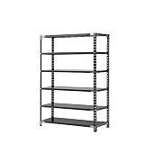 プラス AB 抗菌 スチールラック 耐荷重150kg/段 6段 幅121.2 奥行61.2 高さ180cm AB-1126-6 ブラック 437078