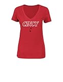 NCAAレディースpoised Play半袖VネックTシャツ XL レッド