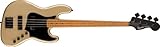 Fender Squier by Fender エレキベース Contemporary Active Jazz Bass HH, Roasted Maple Fingerboard, Black Pickguard, Shoreline Gold ソフトケース付き フル