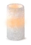 パックの6ホワイトTextured Flameless Wax LEDピラーキャンドルW /タイマー3 " x 6 "