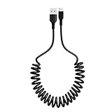 ALLVD USB C ケーブル 最大3A急速充電 タイプC ケーブル 伸縮自在 USB2.0データ転送 コイル型 PU素材 高耐久性 USB C コード Type-C機器0.4Mから1Mまで 伸びる 対応 Ga-la-xy/iP-ad Pro/iP-ad air第4/5世代 /So-ny Xp-eriaその他Type-C機器 (ブラック)