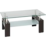 センターテーブル ガラス ローテーブル リビングテーブル 幅100cm 机 オフィス 事務所 ディスプレイ 収納 棚 モダン 強化ガラス おしゃれ (ダークブラウン)