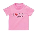 BabyChips アイラブパパメッセージ(名入れ半袖ベビーTシャツ) 70 ピンク