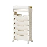 SINO 書架 マガジンラック 収納棚 スリム 本棚 デスク収納ラック サイドワゴン キッチンワゴン 可動式 隙間収納 組立簡単 多機能 キ