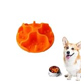 Yurika 早食い防止 食器 犬 猫用 スローフィーダー 吸盤付き ペットボウル ゆっくりフードボウル 組み込み型 滑り止めフードボウル ペット用品 小型犬中型犬 大型犬適用 各種食器対応 -オレンジ||直径8cm