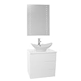 Iotti tn444時間容器シンク浴室洗面化粧台壁マウントwith Lighted Mirror含ま 24 Inch Iotti TN444 1
