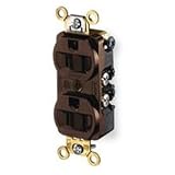 Hubbell HBL8200 HBL Hospital Grade Extra Heavy Duty Duplex Receptacle, 15 amp, 125 V, 2-Pole, 3-Wire