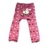ベビー幼児・ウーリーレギンス by Dotty Fish　デザイン：ピンク　ハート、女の子 24-36ヶ月