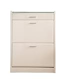 大川家具 GART シューズボックス SLIM (スリム) 2段 ホワイト