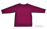 日本製 カラーバリエ シンプル 無地の長袖Tシャツ NOホルマリン ノエル 95cm グレープ