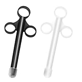 Soxeeh ローション注入器 10ml容量 シリンジ プラスチック ラブ注入 2本セット(黒＆白）